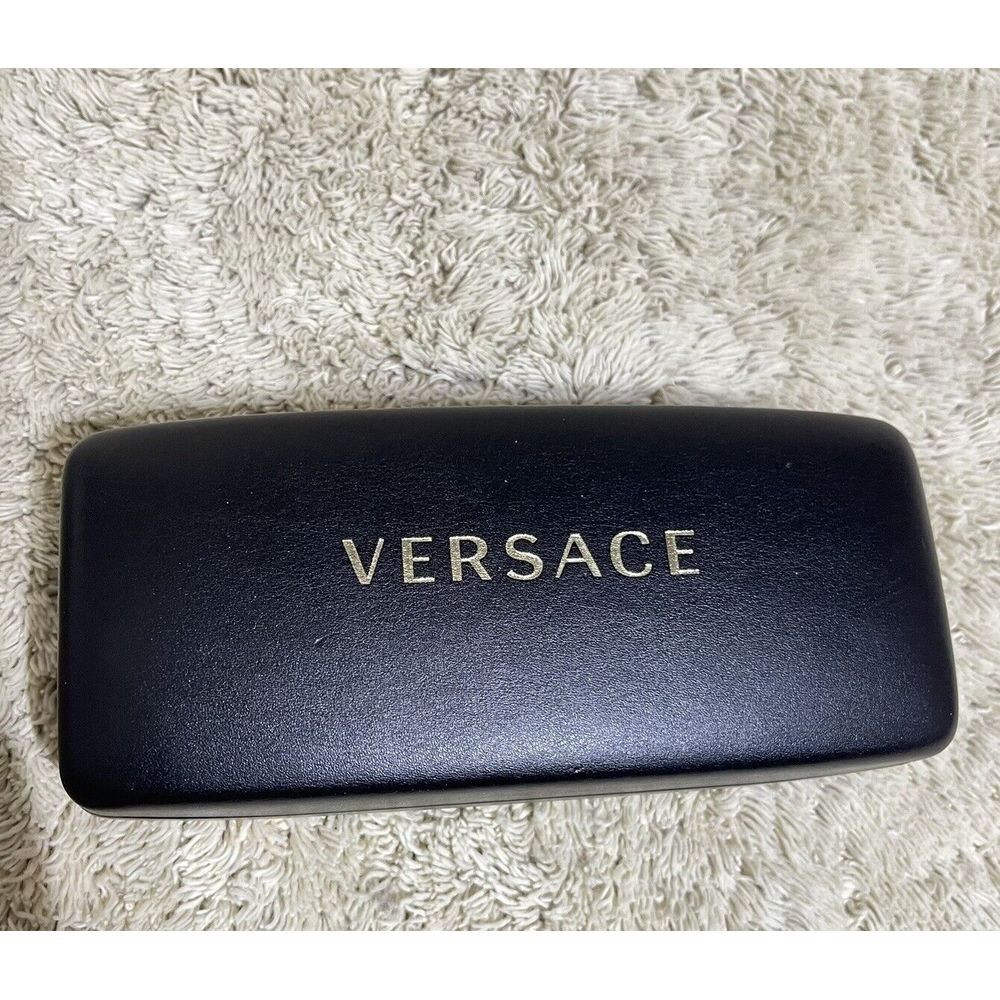 VERSACE Eyeglass case Black and Gold Logo Hardshell "only Case"